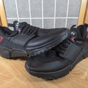 GUESS Men's Black and Red Sneakers